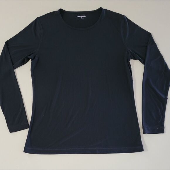 Lands End Women's Black Long Sleeve Top - Picture 2 of 10